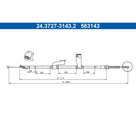 24.3727-3143.2 - Cable, parking brake 