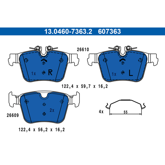 13.0460-7363.2 - Brake Pad Set, disc brake 