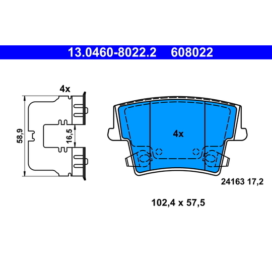 13.0460-8022.2 - Brake Pad Set, disc brake 