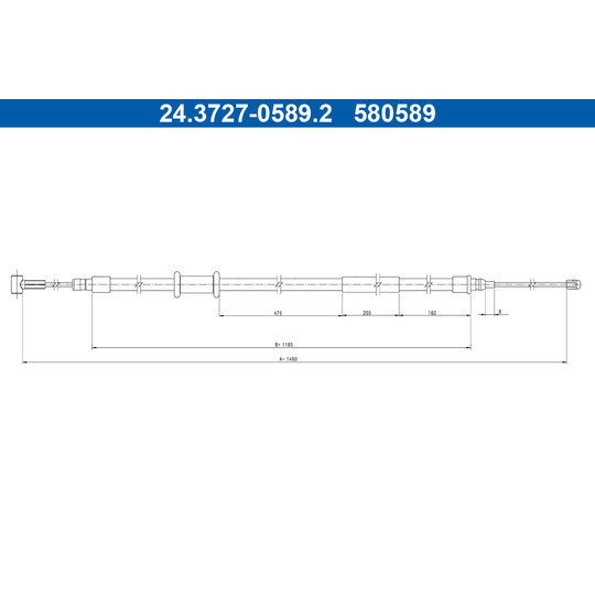 24.3727-0589.2 - Cable, parking brake 