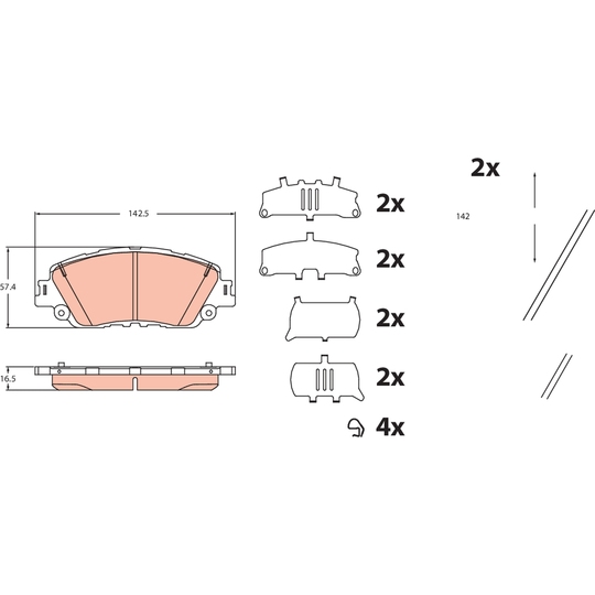 GDB2488 - Brake Pad Set, disc brake 