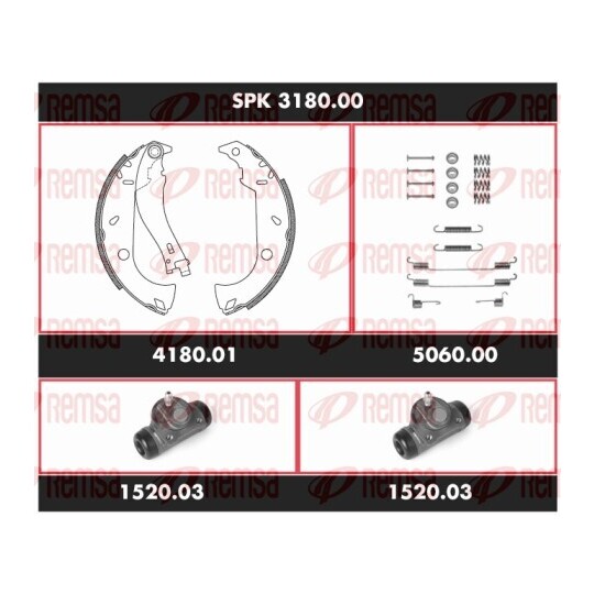 SPK 3180.00 - Pidurikomplekt,trummelpidur 