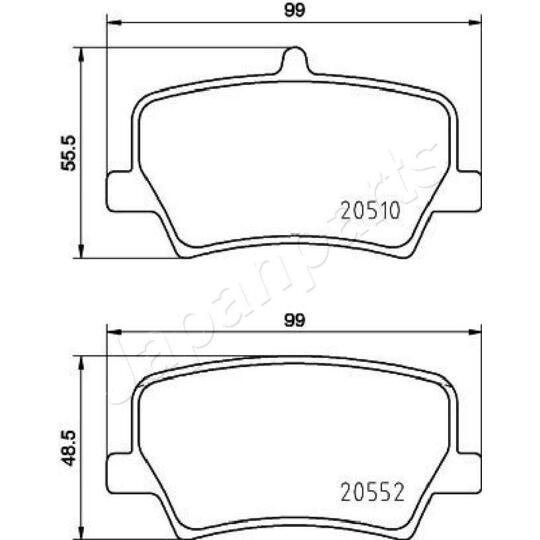 PP-0322AF - Piduriklotsi komplekt, ketaspidur 