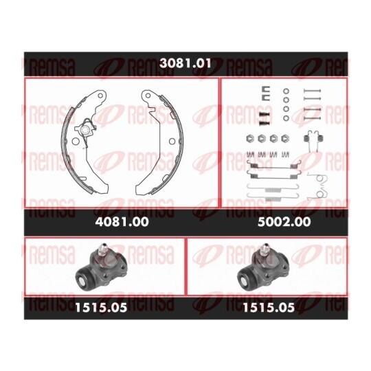 3081.01 - Pidurikomplekt,trummelpidur 