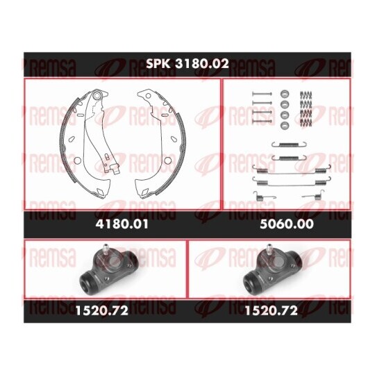 SPK 3180.02 - Pidurikomplekt,trummelpidur 