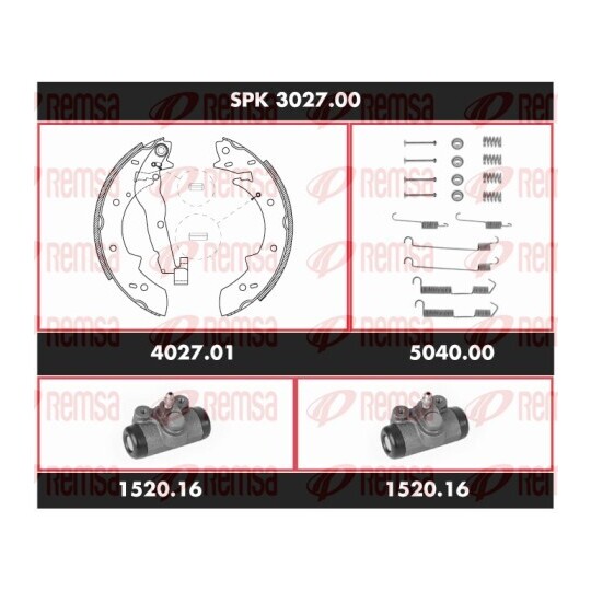 SPK 3027.00 - Pidurikomplekt,trummelpidur 