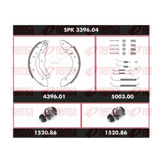 SPK 3396.04 - Pidurikomplekt,trummelpidur 