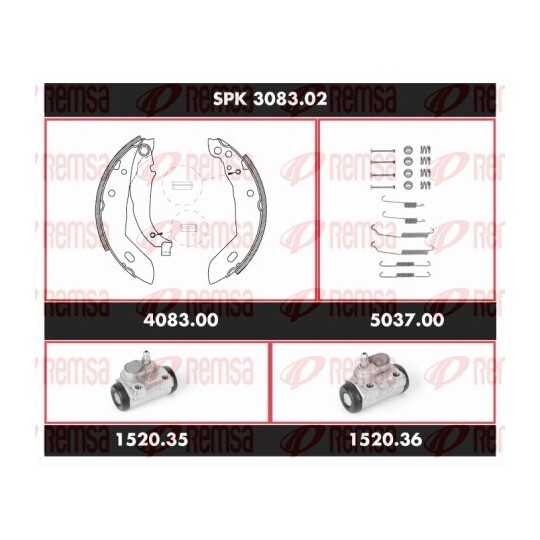 SPK 3083.02 - Pidurikomplekt,trummelpidur 