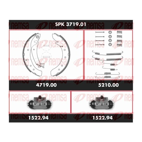 SPK 3719.01 - Pidurikomplekt,trummelpidur 