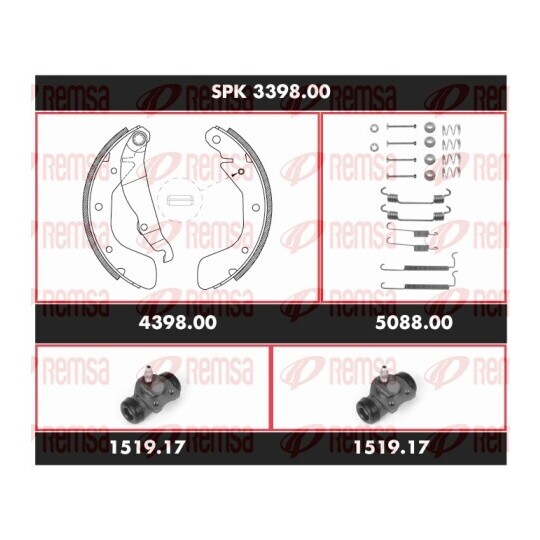 SPK 3398.00 - Bromssats, trumbroms 