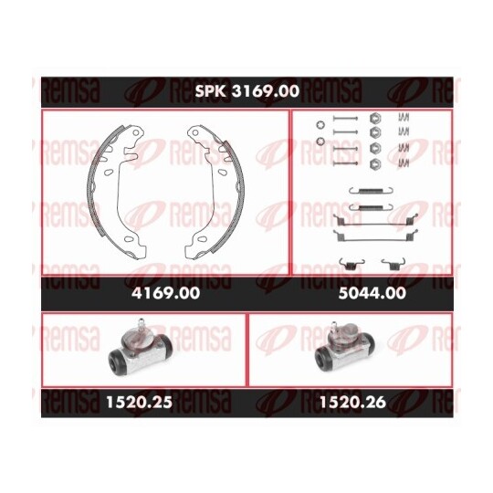 SPK 3169.00 - Pidurikomplekt,trummelpidur 