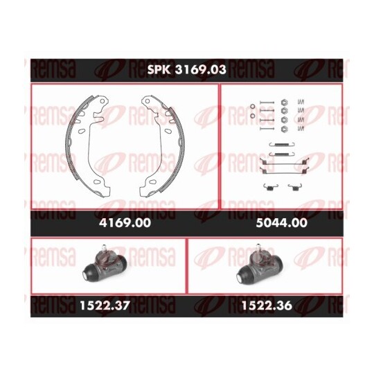 SPK 3169.03 - Pidurikomplekt,trummelpidur 