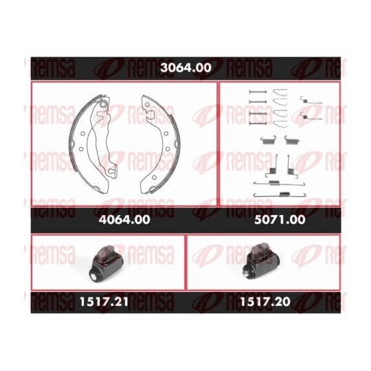 3064.00 - Bromssats, trumbroms 