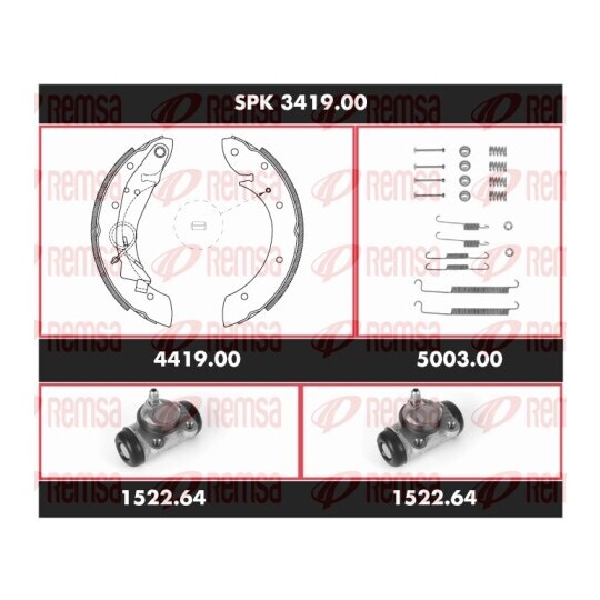 SPK 3419.00 - Pidurikomplekt,trummelpidur 