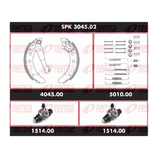 SPK 3045.02 - Pidurikomplekt,trummelpidur 