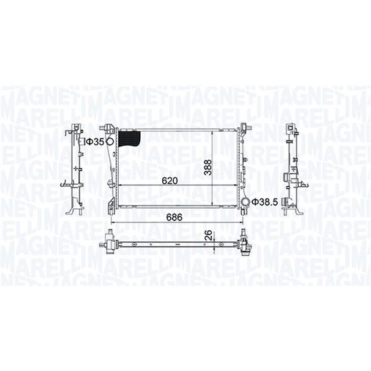 350213203800 - Radiator, engine cooling 