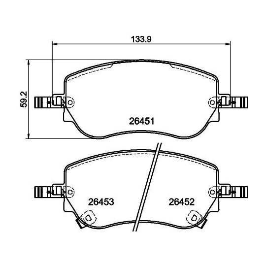 8DB 355 043-861 - Piduriklotsi komplekt,ketaspidur 