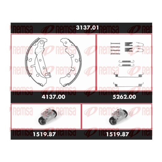 3137.01 - Pidurikomplekt,trummelpidur 