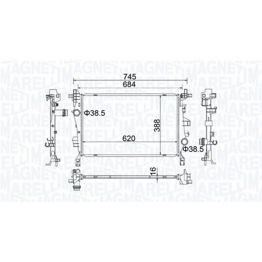 350214400000 - Radiator, engine cooling 