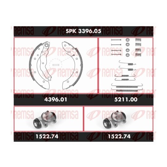 SPK 3396.05 - Pidurikomplekt,trummelpidur 