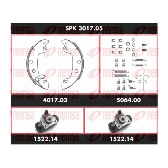 SPK 3017.05 - Pidurikomplekt,trummelpidur 