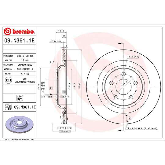 KT 08 002 - Brake Set, disc brake 