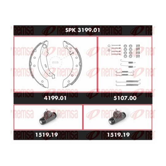 SPK 3199.01 - Jarrukenkäsarja, rumpujarru 