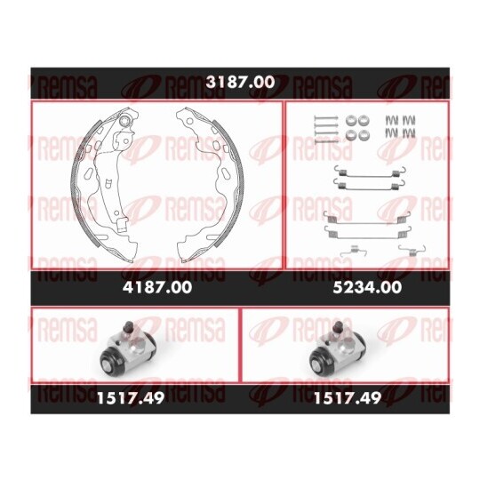 3187.00 - Pidurikomplekt,trummelpidur 