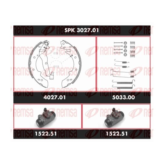 SPK 3027.01 - Pidurikomplekt,trummelpidur 