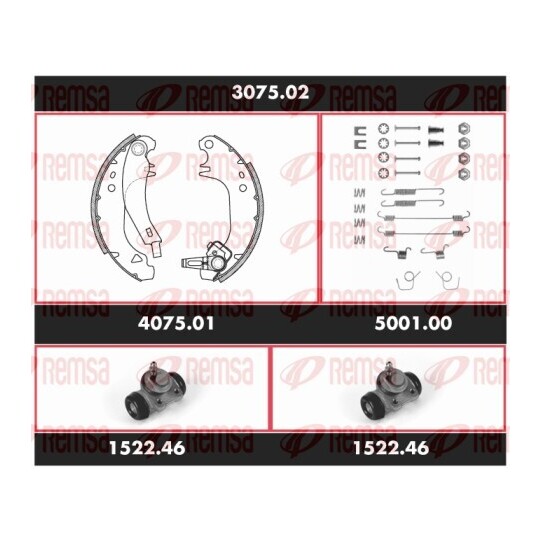 3075.02 - Pidurikomplekt,trummelpidur 
