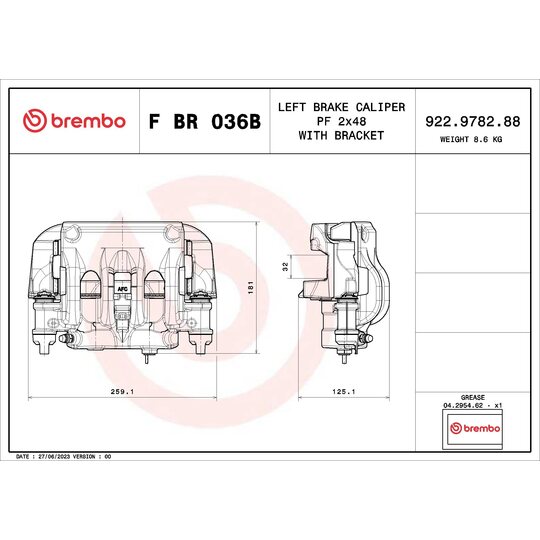 F BR 036B - Brake Caliper 