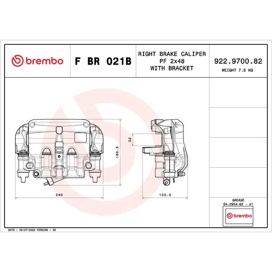 F BR 021B - Brake Caliper 