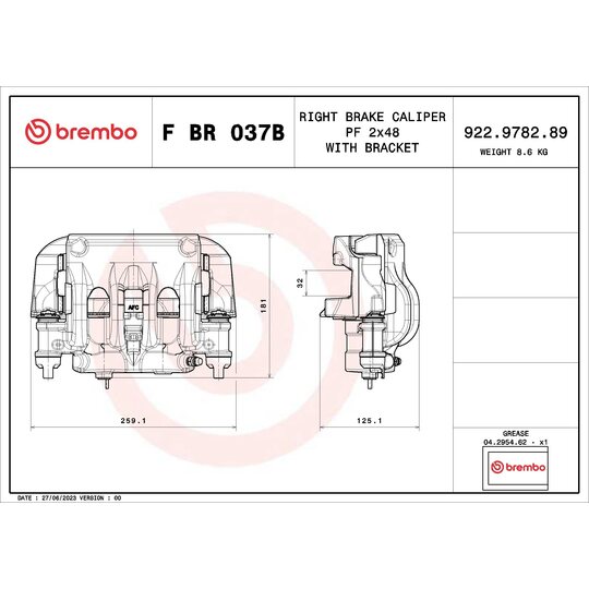 F BR 037B - Brake Caliper 