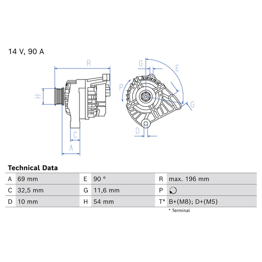 0 986 086 870 - Alternator 