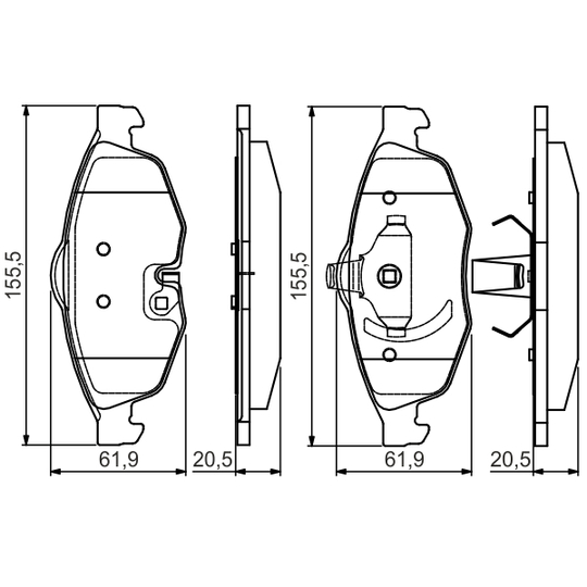 0 986 495 161 - Brake Pad Set, disc brake 