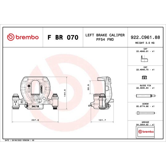 F BR 070 - Brake Caliper 