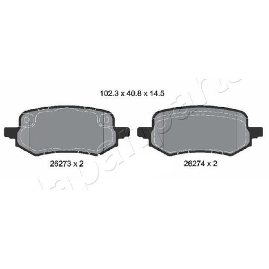 PP-0323AF - Brake Pad Set, disc brake 