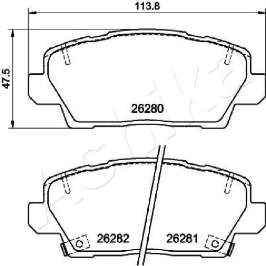 50-0K-K37 - Brake Pad Set, disc brake 