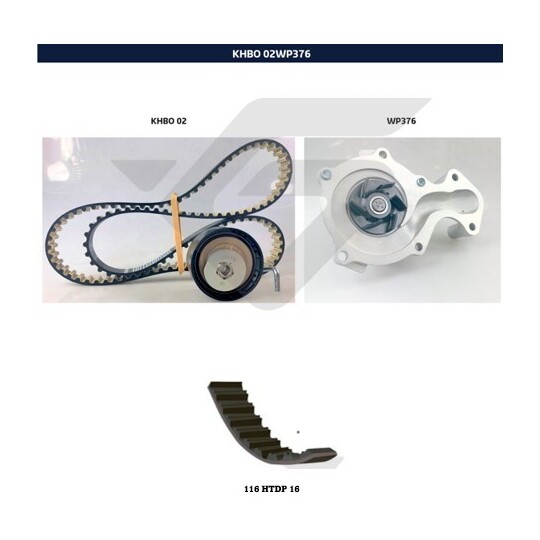 KHBO 02WP376 - Water Pump & Timing Belt Set 