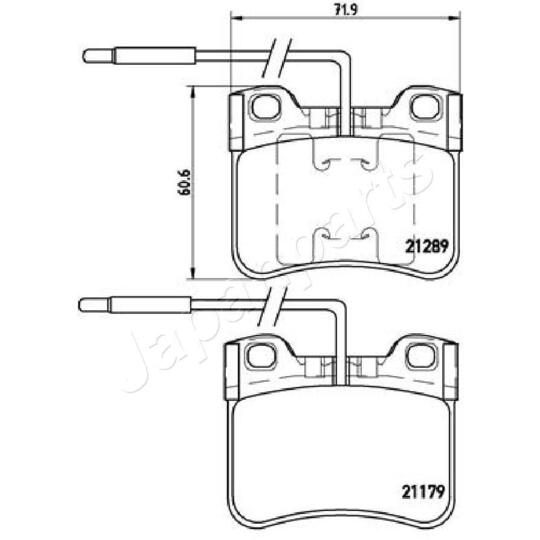 PA-0601AF - Piduriklotsi komplekt, ketaspidur 