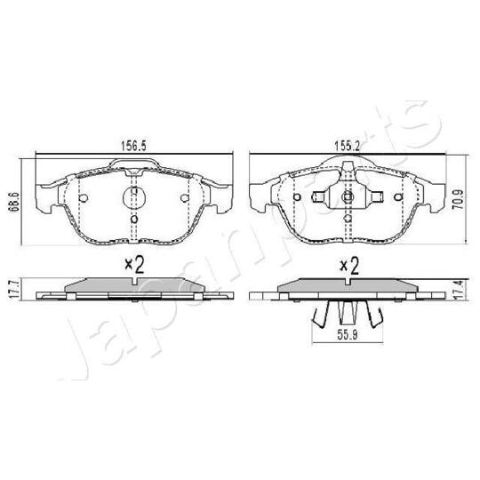 PA-0706AF - Brake Pad Set, disc brake 