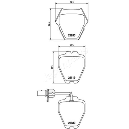 PA-0912AF - Brake Pad Set, disc brake 