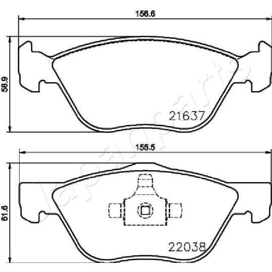 PA-0229AF - Brake Pad Set, disc brake 