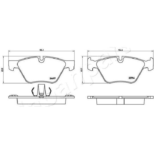 PA-0124AF - Brake Pad Set, disc brake 