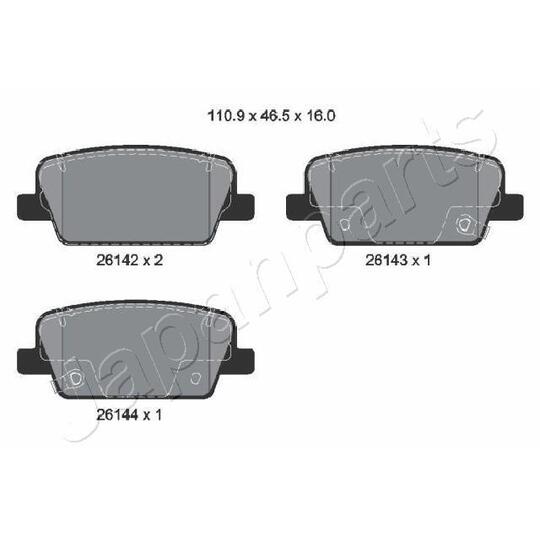 PP-H15AF - Brake Pad Set, disc brake 