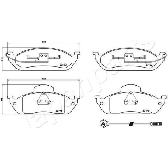 PA-0535AF - Brake Pad Set, disc brake 