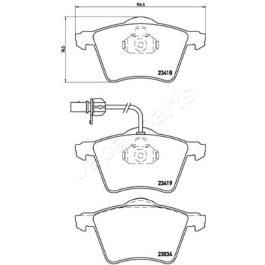 PA-0314AF - Piduriklotsi komplekt, ketaspidur 