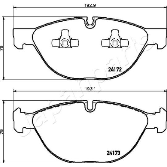 PA-0134AF - Piduriklotsi komplekt, ketaspidur 