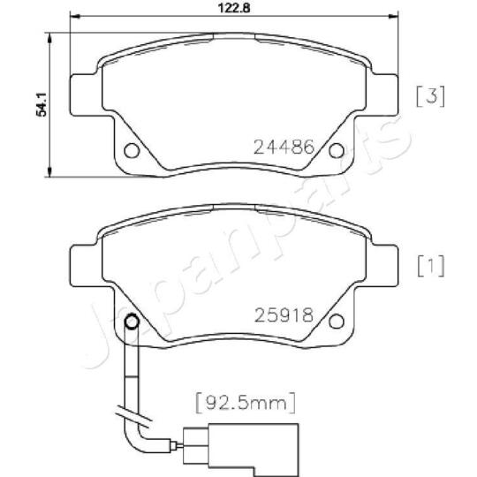 PP-0308AF - Piduriklotsi komplekt, ketaspidur 