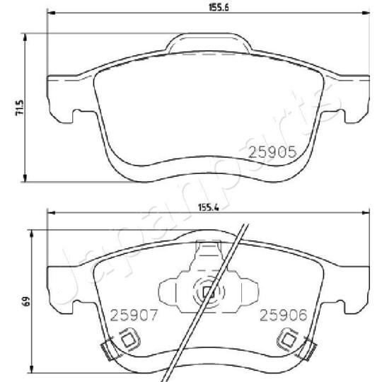 PA-0215AF - Brake Pad Set, disc brake 